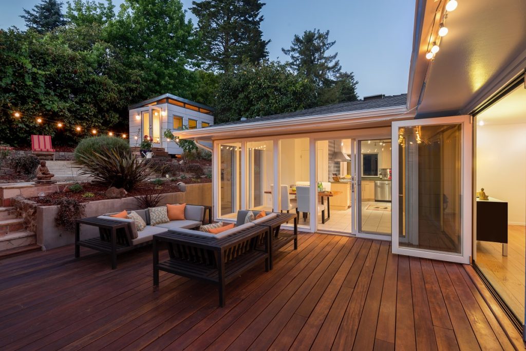 modern backyard deck