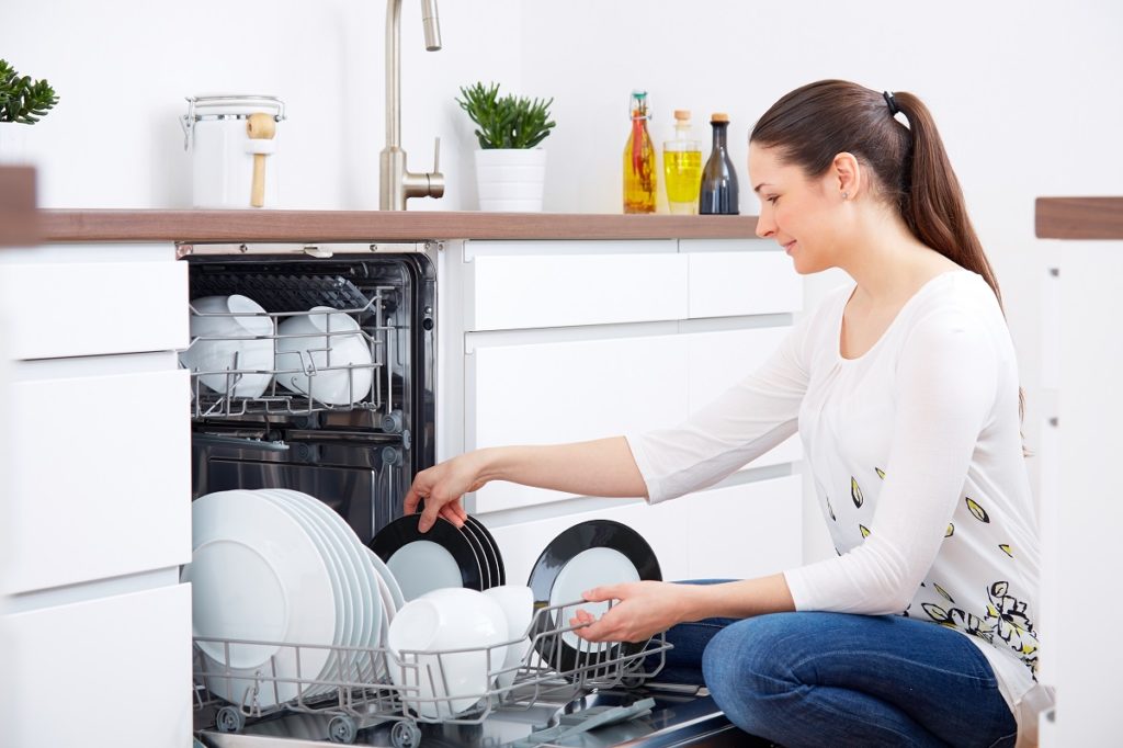 Woman doing dishes