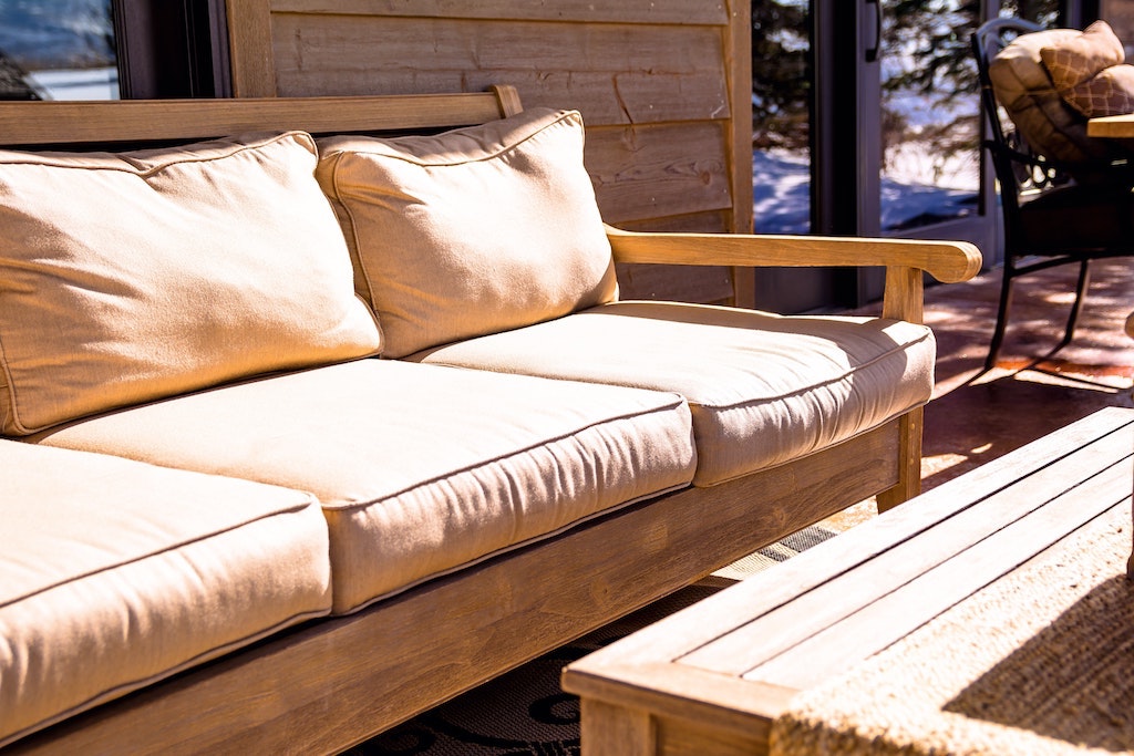 Brown outdoor sofa